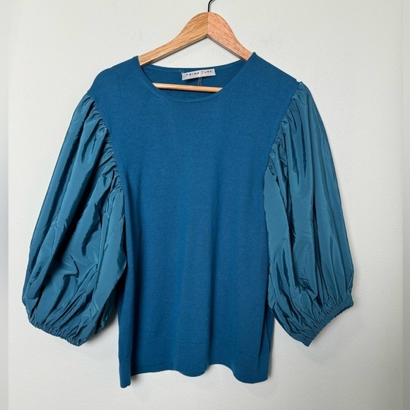 Trina Turk 100% Wool Rhea Pullover in Bethesda Blue Size‎ XXL - Picture 6 of 11